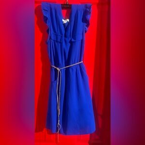Vibrant Blue Ruffle Dress